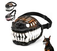 Halloween Dog Muzzle, Hell Hound Muzzle, Hell Hound Monster Muzzle Scary Natural Latex Dog Costume Muzz , Scary Dog Muzz Costume - A Soft Silicone Novelty, With Adjustable Straps (A#, S)