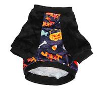 Halloween Dog Shirt Soft Plush Pumpkin Pattern Strong Elasticity Halloween Dog Apparel for Party Travel (XL)
