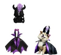 Halloween Dog Witch Cloak Cape Wizard Hat Funny Wizards Cat Clothes Halloweens Pet Wizards Costume Witchs Cloaks & Hats Set for Cats and Dogs