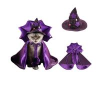 Halloween Dog Witch Cloak Cape Wizard Hat Funny Wizards Cat Clothes Halloweens Pet Wizards Costume Witchs Cloaks & Hats Set for Cats and Dogs