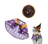 Halloween Dog Witch Cloak Cape Wizard Hat Funny Wizards Cat Clothes Halloweens Pet Wizards Costume Witchs Cloaks & Hats Set for Cats and Dogs