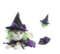 Halloween Dog Witch Cloak Cape Wizard Hat Funny Wizards Cat Clothes Halloweens Pet Wizards Costume Witchs Cloaks & Hats Set for Cats and Dogs