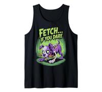 Halloween Dog Zombie Fetch If You Dare Tank Top