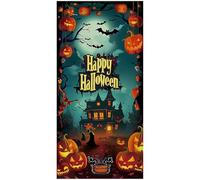 Halloween Door Cover 80x36in Scary & Spooky Halloween Door Decorations with Fastening Tape Vibrant Polyester Cover for Party, Haunted House, Style 1