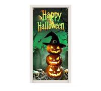 Halloween Door Cover Reusable Gothic Fabric Pumpkin Ghosts