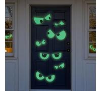Halloween Door Decorations - Glow in The Dark Eyes Stickers, 2 Sheets of Halloween Front Door Décor