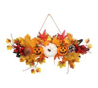 Halloween Door Decorations Pumpkin Berries Maple Leaf Front Door Sign Halloween Wreath for Autumn Thanksgiving Harvest Farmhouse Home