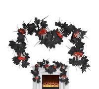 Halloween Door Garland - 180cm Black Maple Leaf Vine | Fall Hanging Decor