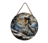 Halloween Door Hanging Decoration - Wooden Witch Cat Sign for Festive Home Seasonal Ornament to Welcome Guests and Celebrate the Holiday (D, One Size)