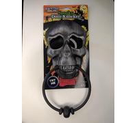 Halloween Door Knocker, Talking Skull with Flashing Red Eyes, Sound Effects, Battery Operated