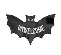 Halloween Door Mat, Bat Floor Rug, Funny Unwelcome Design, Non-Slip, Black Print, for Indoor Outdoor Entrance Kitchen Bathroom Bedroom Patio Haunted House Party Use and More