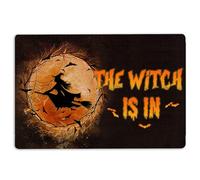 Halloween Door Mat Witch Wizard Halloween Spell Witches Witch The Witch Is In Welcome Non-Slip Mats Funny Doormat Bathroom Kitchen Front Porch Rugs Entrance 16 * 24in/40 * 60cm