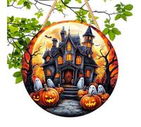 Halloween Door Sign - Wooden Hanging board, Captain Haunted House Decoration | Pumpkin Ghost Festival Board, Outdoor Yard Ornament, Seasonal Home Wall Accent for Fireplace Kitchen Window Party