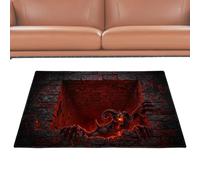 Halloween Doormat Scary Non-Slip Soft Decorative Rug with | Optical Illusion Rug for Autumn Christmas Nightmare Living Room Bedroom Kitchen Bathroom Dining Room
