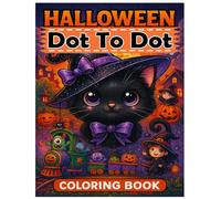 Halloween Dot To Dot Coloring Book: 40+ Unique Halloween Dot To Dot Illustrations For Kids Ages 3-8.