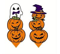 Halloween Double Fellow Pumpkin Metal Stake Sturdy Grass Decoration Raintight Outdoor Party Decor Halloweens Garden Stake Decorations