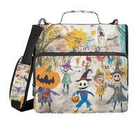 Halloween Down The Street Float 1.5-Inch 3-Rings Organizer Binder with Shoulder Strap Laege Capacity Portable Portfolio for Middle School