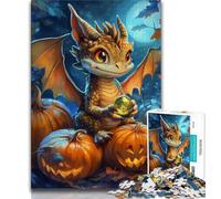 Halloween Dragon 1000 Piece Jigsaw Puzzle for Adults Teens,Learning Educational Toys Family Games with Matching Poster And Trivia Sheet (38x26cm)