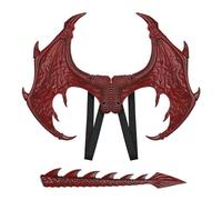 Halloween Dragon Costume Wing Dinosaur Tail Children's Fancy Dress Up Clothes Carnival Cosplay Demon Dragon Animal Wing Tail Accessory Kids Boys Girls Stage Performance Props Pretend Party Decorations