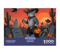 Halloween-Dragon-Li Cat 1000 Pieces Jigsaw Puzzle for Adults Educational Creative Hobby Pet Cat Precision Cut Pieces Collectible 70x50cm/1000pcs