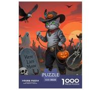 Halloween-Dragon-Li Cat Jigsaw Puzzle 1000 Pieces Relaxing Hobby Adults & Teens Pet Cat Durable Finish Strong Fit 38x26cm/1000pcs