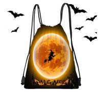 Halloween Drawstring Backpack Bags for Sweets or Treats | Spacious Halloween Party Bag 13 x 16.9 Inches Candy Bags Candy Bags Candy Bags Sitting Cat