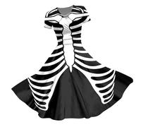 Halloween Dress Black Dresses for Women UK Skeleton Costume Adult Womens Costumes Plus Size Fancy Petite Women's Witches Winter Vintage Red a-Grey XL