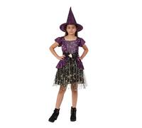 Halloween Dress For Baby Girl Red Witches Hat And Cloak Ghost Outfit Witch Costumes Kids Newborn Clothing Costume for Party Kids Spooky Child Broom Parties Clothing Set (Purple #2,4-5 Years)