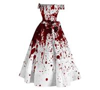 Halloween Dress for Women Adult Fancy Hooded Witch Skeleton Print Glow in The Dark Top Costume Vampire Cosplay