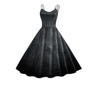 Halloween Dress for Women Sleeveless Gothic Dress Women Rockabilly Retro 1950s Spaghetti Strap Swing A-Line Dresses Cocktail Party Evening Prom Gown Halloween Costumes