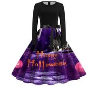 Halloween Dress Women Dark Style Costumes Dresses Hooded Witch Retro 1950s Angel Devil Fancy Outfit Vampire Cosplay
