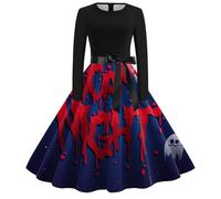 Halloween Dress Women Dark Style Costumes Dresses Hooded Witch Retro 1950s Angel Devil Fancy Outfit Vampire Cosplay