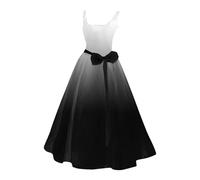 Halloween Dress Women, Halloween Costume Women's Funny Print Sleeveless Long Party Dress Elegant Ghost Bride Witch Evening Dress Vintage Hepburn Temperament Tunic Dress for Carnival Festival