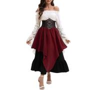 Halloween Dresses for Women Elegant Square Neck High Waist Pleated Stitching Strap Suspender Puffy Dress Women's Novelty Dresses Plus Size Wedding Guest Club Party Evening Gowns