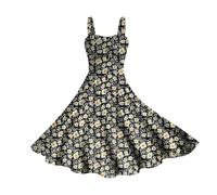 Halloween Dresses for Women Retro V Neck Sleeveless Costume Trendy Printing Cosplay Party Costumes Vintage Hepburn Flared Dress Cute Novelty Gothic Cocktail Swing Loose Fit Dresses Hot Pink