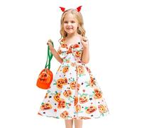 Halloween Dresses Kids Pirate Costume pooky Gothic School Therm Party Outfit Little Devil Fancy Dress Girls Colorful Rainbow Witch Cosplay 7-14 Y