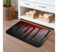 Halloween Dripping Blood Quick Dry Bath Mat, Black Red Absorbent Non Slip Shower Mat, Washable Bath Rugs for Bathroom Toilet 16x24 Inch