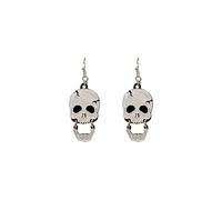 Halloween Drop Dangle Earrings - Fun Playful Spooky Scary Designs - Skull, Ghost, Alien, Skull with Top Hat, Day of the Dead Skeleton Skull - Gold Plated - with Gift Box Included, Zinc, No Gemstone