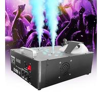 Halloween Dual Nozzle Fog Machine Outdoor with Lights, 2000W Professional Smoke Machine DMX Control with 16 RGB LED, 2.5L Tank LCD Display 30000CFM for Christmas Stage DJ Party Club Events
