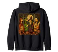 Halloween Duck Quartet Autumn Gathering Funny Goose Zip Hoodie