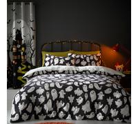 Halloween Duvet Cover Bedding Set Fleece Soft Spooky Ghosts By Bedlam Grey