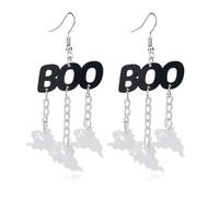Halloween Earring for Women Acrylic Cute Fun Ghost Bats Earrings Funky Spooky Quirky Pumpkin Bucket Ghost Dancing Skeleton Skull Spider Earrings Halloween Costume Jewelry Gift