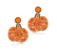 Halloween Earring for Women Cute Pumpkin Ghost Beaded Dangle Earrings Statement Spooky Skull Witch Hat Boo Trick Treat RIP Earrings Fun Halloween Holiday Costumes Party Jewelry Gifts