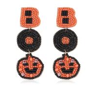 Halloween Earrings - Calavera Lightweight Metallic Cutout Filigree Hook Dangles, Enamel, Acrylic Pearl Studs, S, Acrylic, No Gemstone
