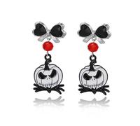 Halloween Earrings Cute Skull Earrings for Women Fun Crystal Pumpkin Dangle Earrings Funny Smiling Face Pumpkin Drop Earrings Halloween Earrings Jewelry Gifts, Alloy Steel, No Gemstone
