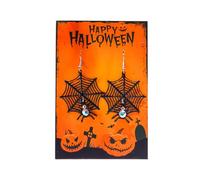 Halloween Earrings for Women Dangle Spider Web Pumpkin Ghost Skull Bat Drop Earrings Happy Halloween Cosplay Party Jewelry Gift, Metal, No Gemstone