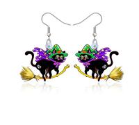 Halloween Earrings for Women Dangling Pumpkin Earrings Witch Cat Ghost Earrings Spooky Earrings Horror Scream Creepy Goth Earrings Halloween Accessories for Women Pumpkin Jewelry (Style2)