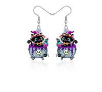Halloween Earrings for Women Dangling Pumpkin Earrings Witch Cat Ghost Earrings Spooky Earrings Horror Scream Creepy Goth Earrings Halloween Accessories for Women Pumpkin Jewelry (Style5)