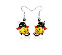 Halloween Earrings for Women Dangling Pumpkin Earrings Witch Cat Ghost Earrings Spooky Earrings Horror Scream Creepy Goth Earrings Halloween Accessories for Women Pumpkin Jewelry (Style6)