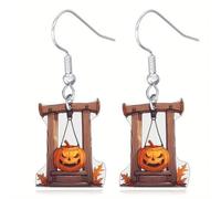 Halloween Earrings for Women Gothic Jewelry Goth Snake Earrings Horror Skull Skeleton Dangle Earring Halloween Party Cosplay Jewelry Accessories Costume Merch, Acrylic, No Gemstone